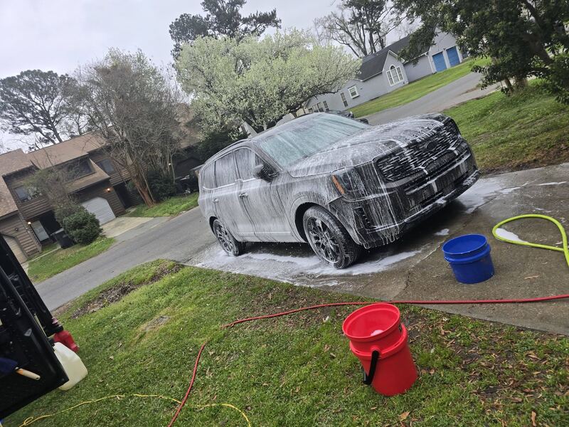 Exterior wash on site, foam applied top down